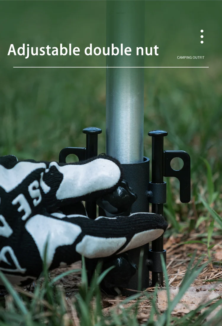 1 Stück Verstellbarer Zeltstangenhalter für Outdoor-Camping, Großdurchmesser-Halterung, Campingzelt-Zubehör, Stangenbefestigungsrohr-Basis – Detail 10