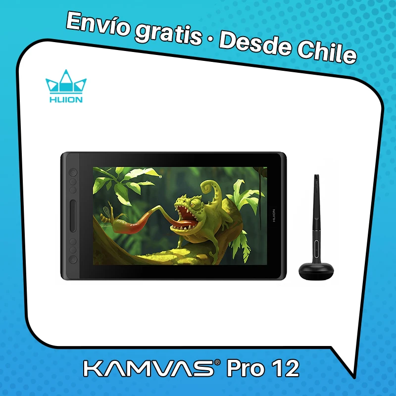 huion kamvas pro 12 mesa digitalizadora tablet grafico com tela 116 polegada monitor de desenho digital full laminado pen display com sta dobravel 01