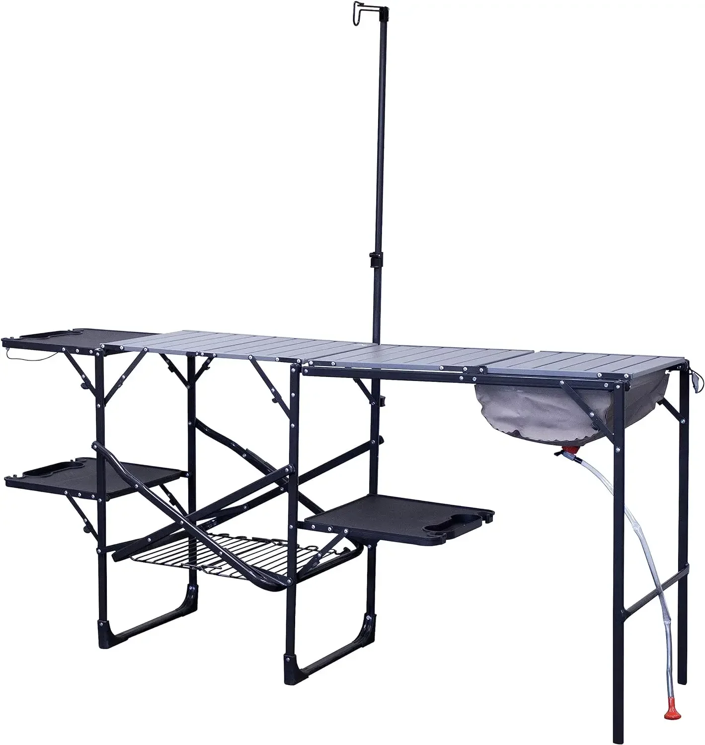 Outdoor Tables，Master Cook Station | Portable Folding Kitchen Table with Soft Shell Sink, Heat Resistant Tabletop