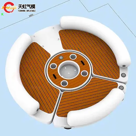 Kommersiell hållbar vattenflytande resort luftö uppblåsbar bryggplattform förseglad uppblåsbar luftlounge med pump 8 best sales uppblåsbar flytande ö - №7