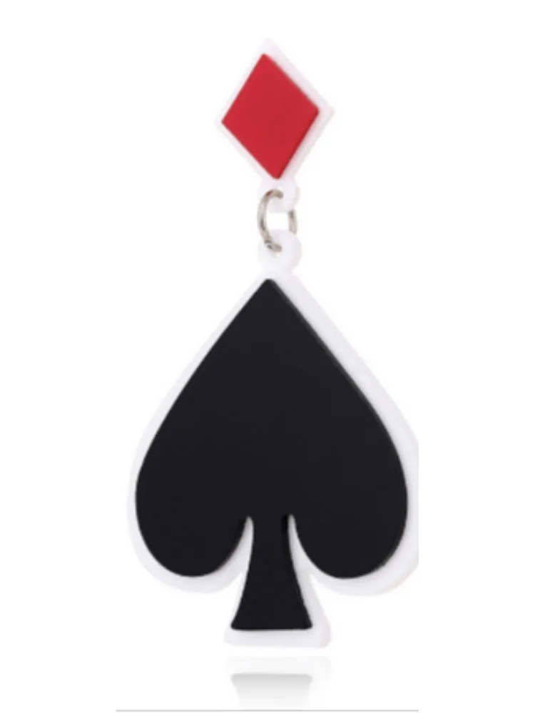PESENAR Poker wzór spadek kolczyki Fashion Party prezent urok czerwone serce pik śliwkowy Poker Clown kolczyki biżuteria