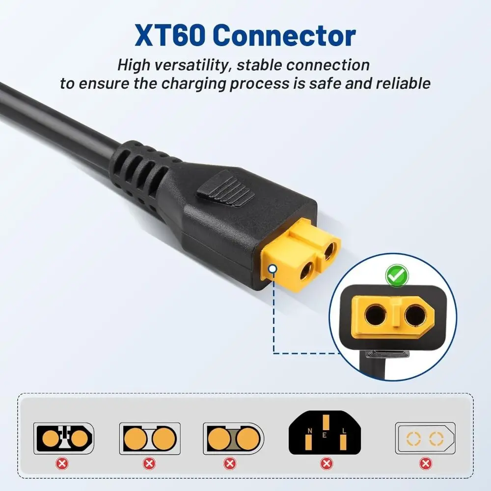 Professional 18AWG XT60 Car Cable Flexible 12V/24V Car Power Adapter Universal XT60 Female Connector Solar