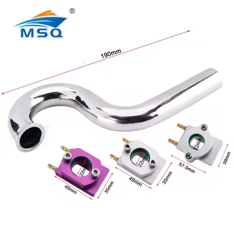 1PC L190mm Stainless Steel Wrap To Center WTC Header 22mm 7/8'' And Flange For Gas Zenoah Marine Engine Rc Boat