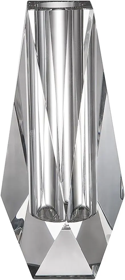 

Crystal Flower Bud Vase 6.4 Inch, Clear Mini Vase for Christmas Decorations, Home Wedding Gift with Box