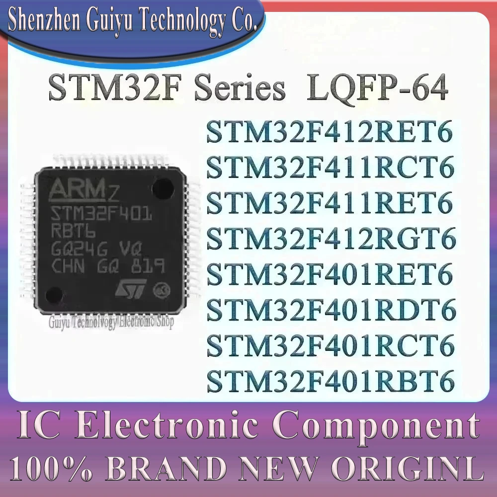 10Pcs/Lot STM32F411RET7 STM32F411RCT7 STM32F412RET6 STM32F411RET6 STM32F411RCT6 STM32F412RGT6 STM32F401RET6 STM32F LQFP-64 IC
