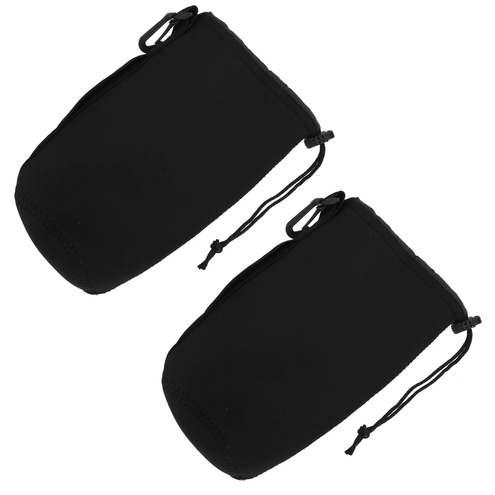 

2pcs Camera Lens Bag Xl Size Shockproof Thermal Insulation Neoprene Drawstring Pouch For Flexible Lens Case Bag Accessory