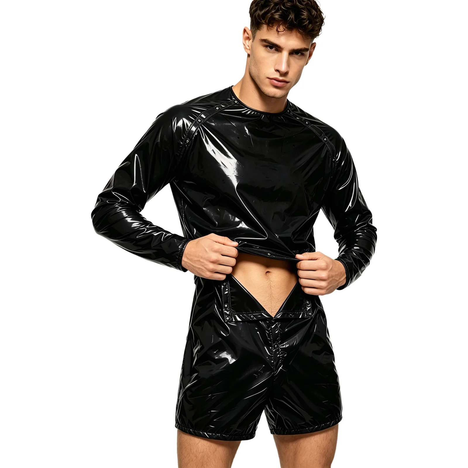 

Adult Leakproof Diaper Cover Jumpsuit Short Sleeve Waterproof Bodysuit Adaptive Waterproof Tracksuit Raincoat for Hiking Camping