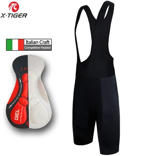 X-TIGER pantalones cortos con pechera para ciclismo, mallas para bicicleta, triatlón, acolchado de Gel 5D, pantalones cortos profesionales de Lycra para bicicleta, pantalones cortos transpirables para ciclismo de montaña para hombre