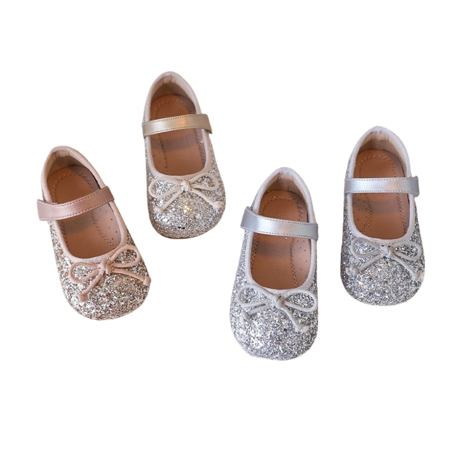 

Spring Autumn Baby Girls Flats Shoes Fashion Sequin Bow Children Casual Shoes Student Princess Kids Shoes