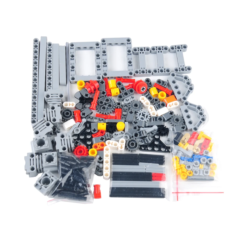 Caja de cambios de 4 velocidades, juego de bloques combinados de Motor gris amarillo + V8, piezas modificadas DIY, juguete de ladrillos de alta tecnología disponible con Motor de potencia