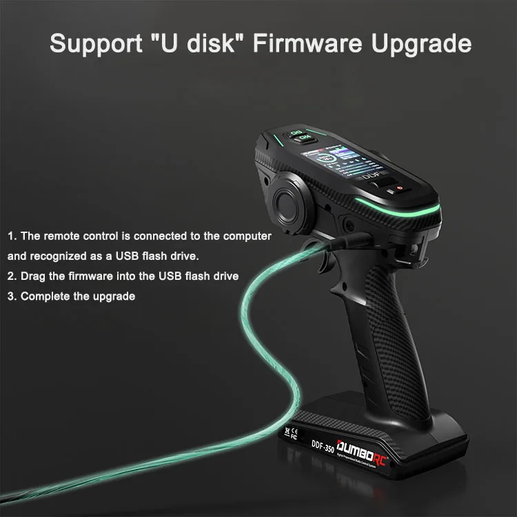 DUMBORC DDF-350 Transmitter 2.4G 10CH Digital Radio Remote Control with Gyro Receiver P6F for RC Car Boat Tank LCD FHSS System
