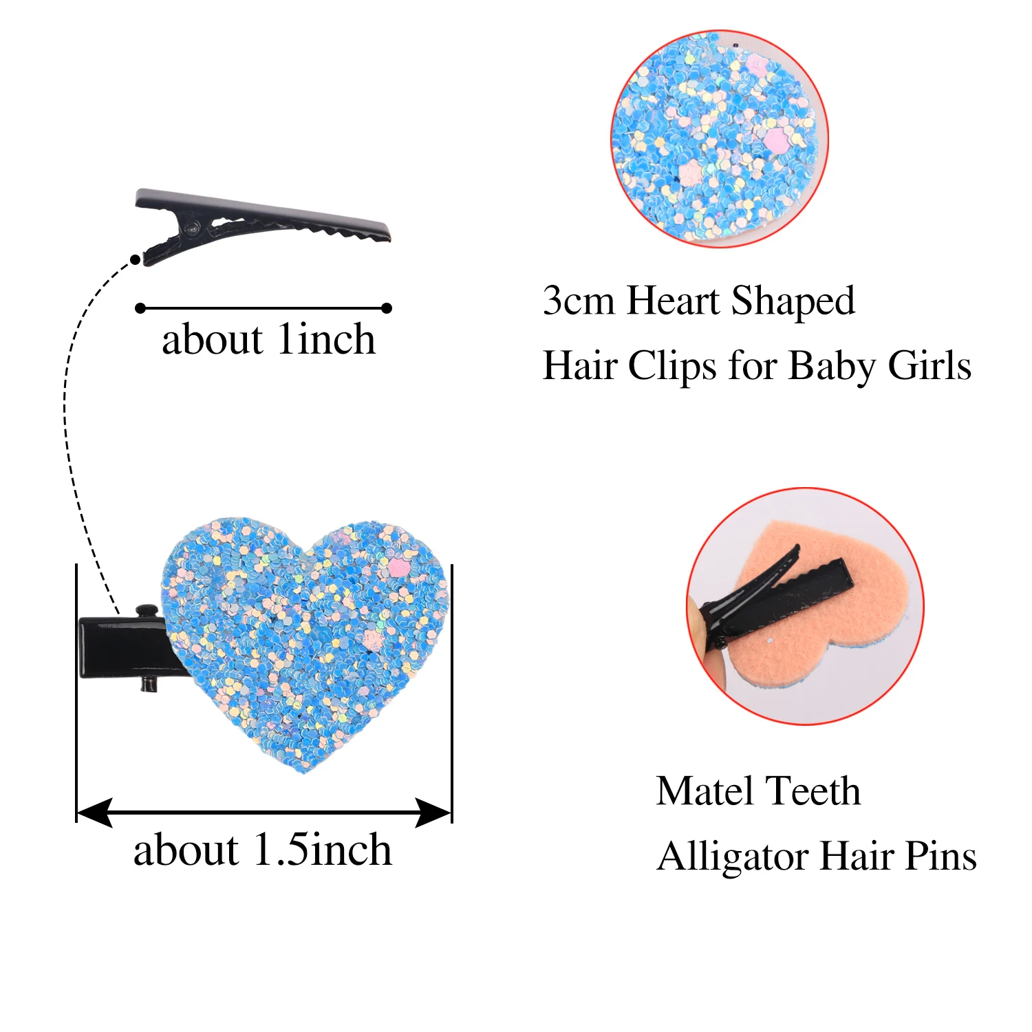 5/10/20pcs Heart Hair Clips Y2K Kids Grils Cute Glitter Star Hairpin Barrettes Hair Grip Headwear Hair Accessories