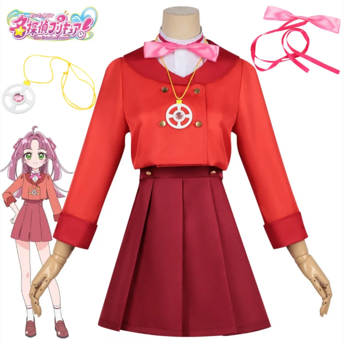 

Star Detective Precure Kobayashi Mikuru Daily Dress Full Set Cosplay Costume Women Anime Outfit Comic Con Halloween Stage Outfit