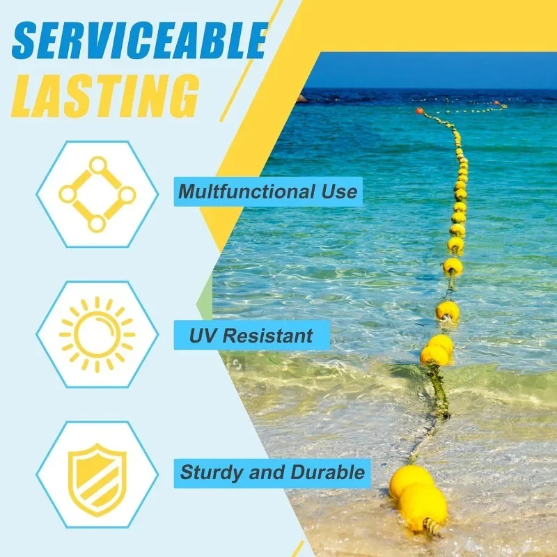 5.1' X 2.95' 1pc Yellow Deep Water Fishing Marker Buoy for Boats, Crabbing, Dock, Pool, Kayak, Swimming - view 4