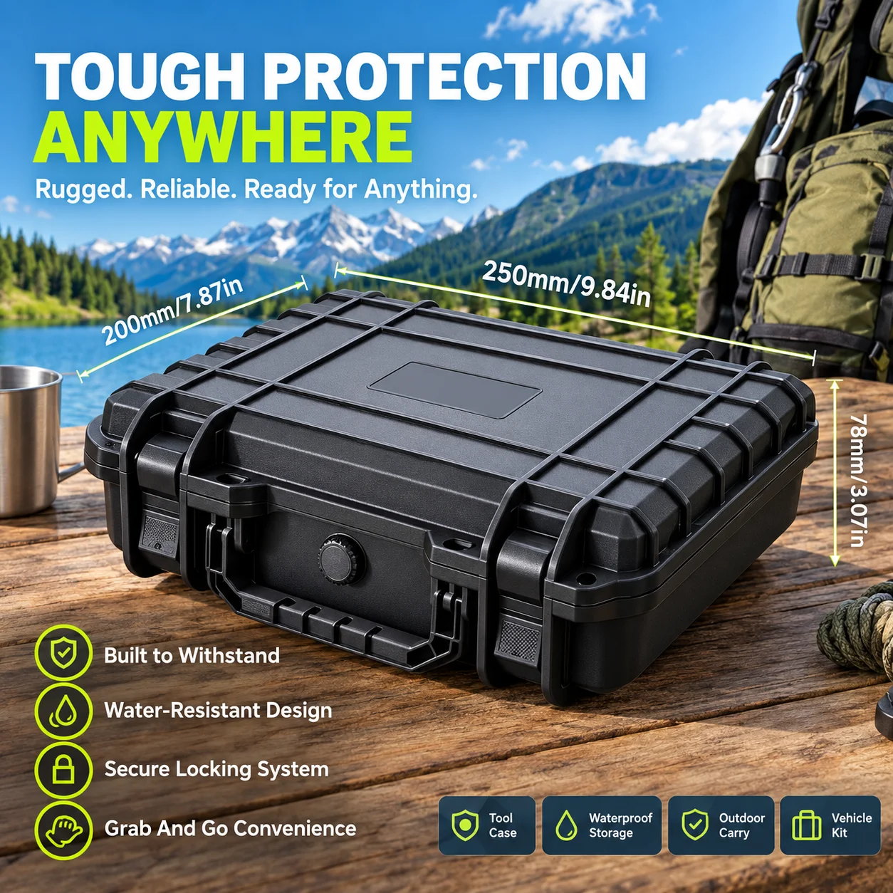Multifunctional Portable Protective Safety Waterproof Anti‑fall Equipment Protection Box Camera Tool Accessories Storage Box.