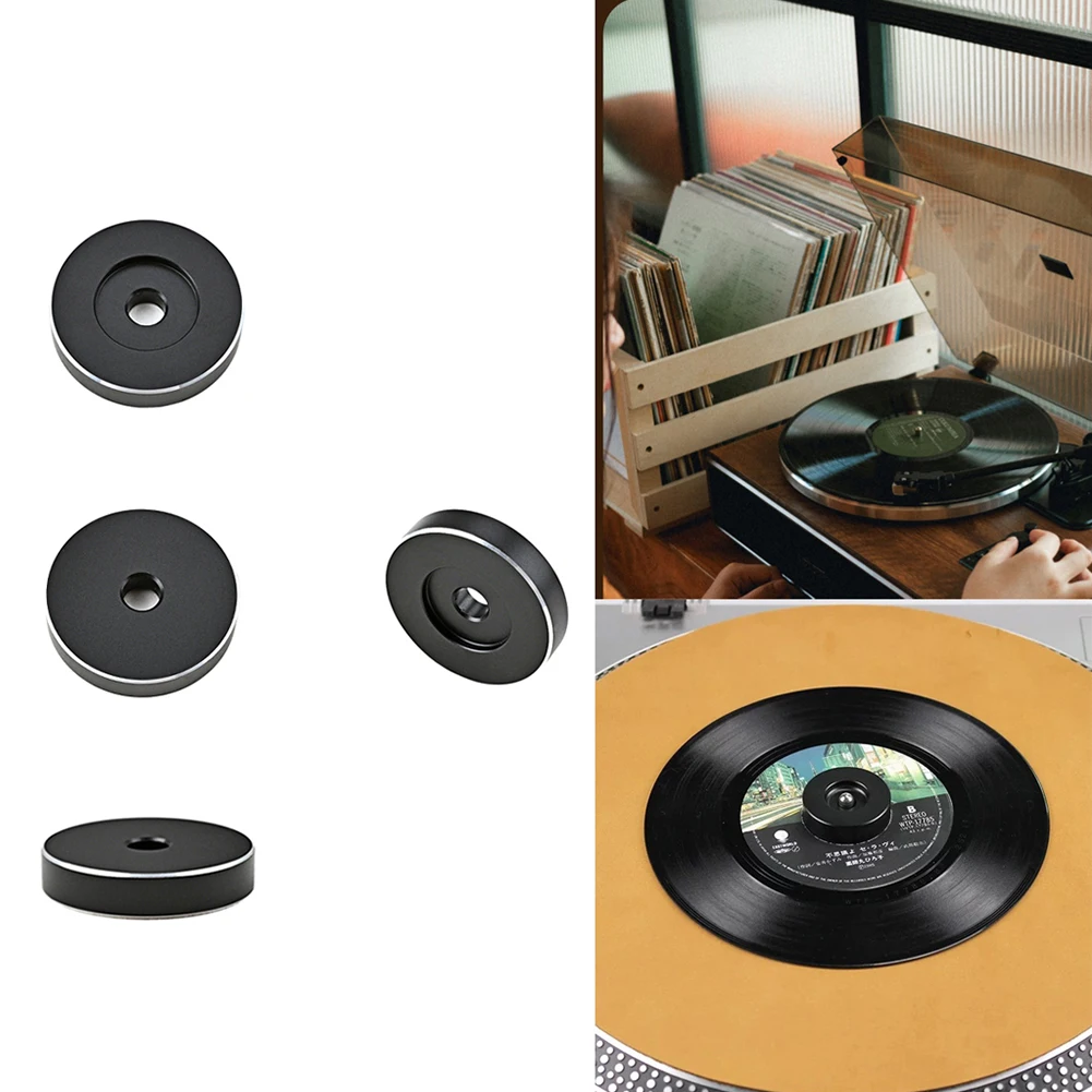Vinyl Turntable Adapter Solid Aluminum Vinyl Record Turntables Adapter Durability 45 RPM Middle Adaptor Phonograph Accessories