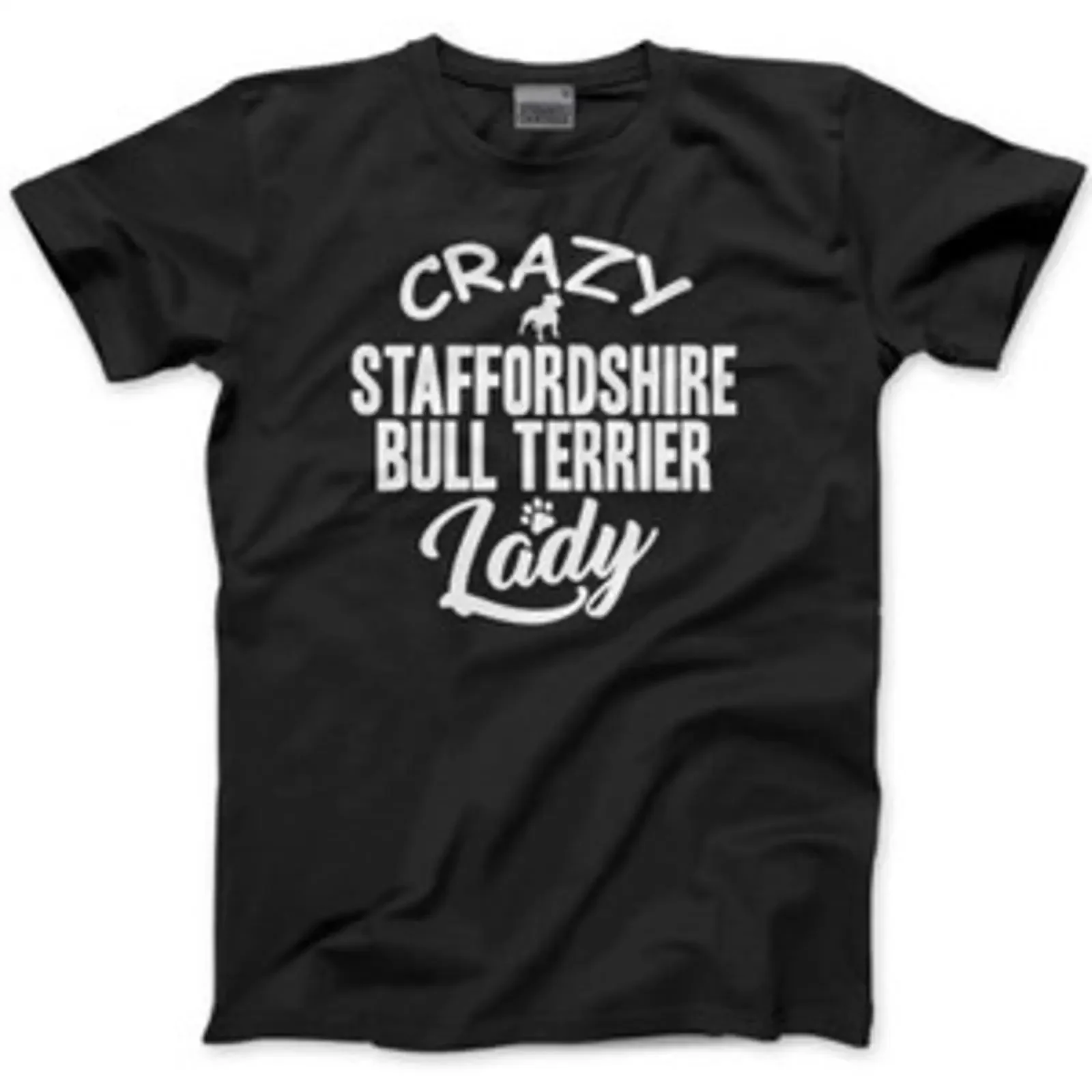 Crazy Staffordshire Bullterrier Lady Hund Welpe Haustier Geschenk T Shirt vintage Washed Slightly Soft Casual homme Versatile