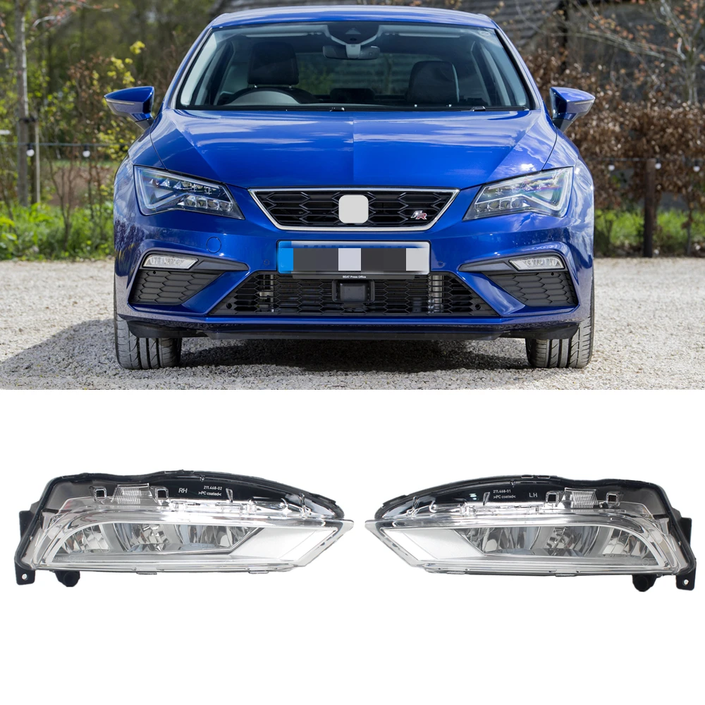 

Front Bumper LED DRL Daytime Running Lights Fog Light Lamp 575941699A 575941700A For Seat Leon 2017 2018 2019 2020 2021