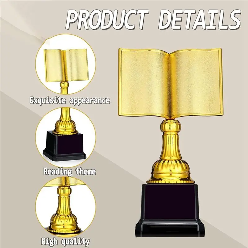【SPECIAL】Gold Trophies For Reading Music Awards 3 Pcs With Base Bulk For Participation In Singing Contests Study