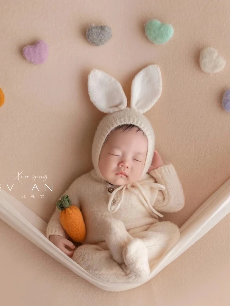 Newborn Photography Outfit Little Rabbit Bodysuit 1 Month Baby Clothing Winter Baby Clothing  Baby Boy & Girl Accessories Gifts