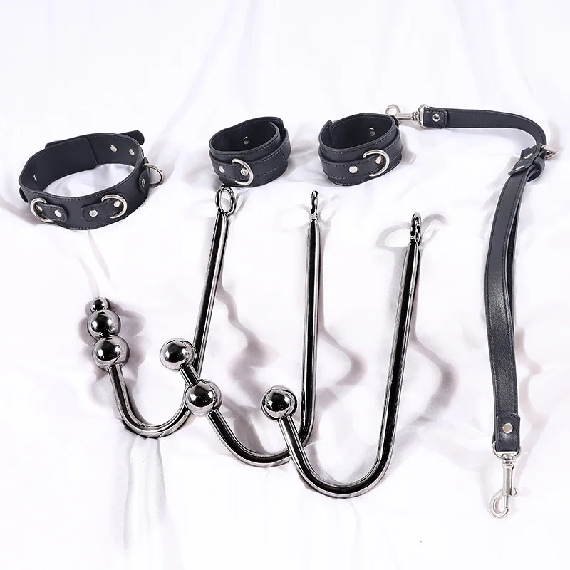 BDSM Sex Neck Collar Bondage Handcuffs Anal Hooks Kits Metal Butt Plug Slave Role Play Sex Toys For Couples Adult Sex Games Shop