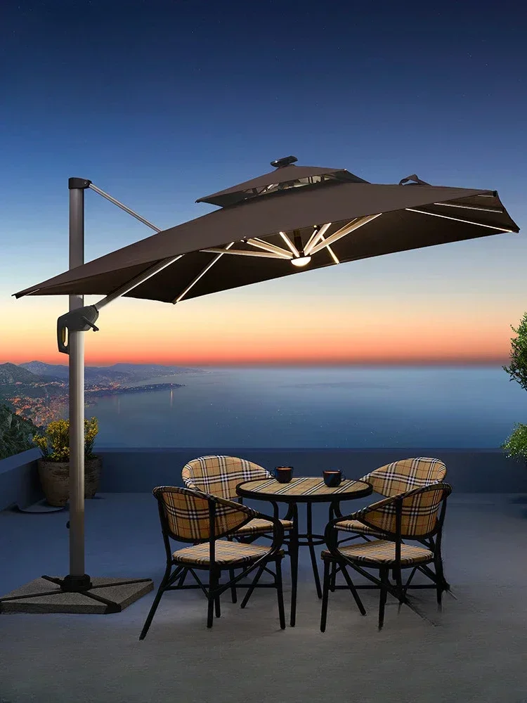 

Уличный зонт от солнца на балконе, солнечный светодиодный зонтик с лампой в дворе, зонтик в саду