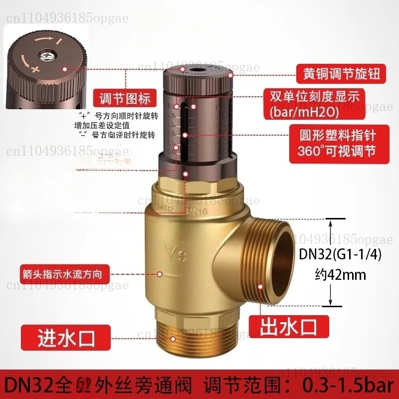 Automatic Adjustment and Distribution Visual Adjustment Differential Pressure Bypass Valve