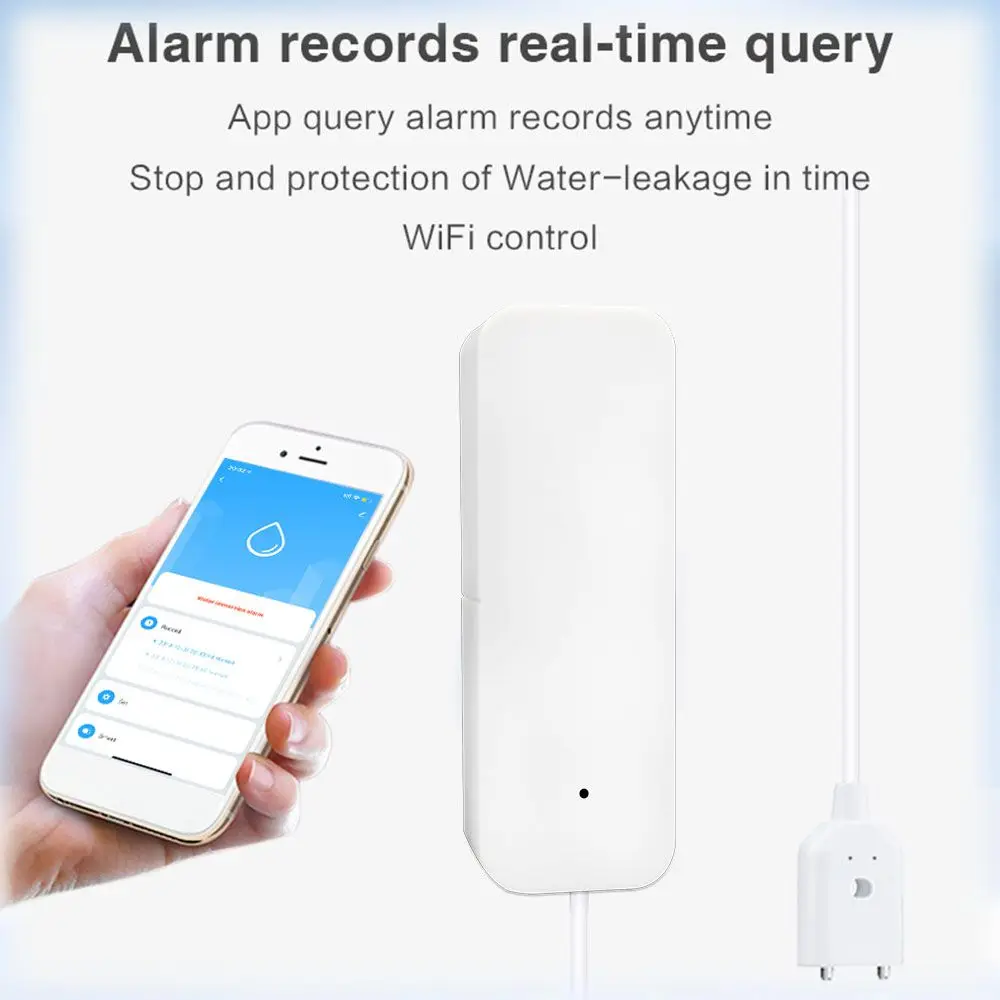 Tuya WiFi Smart Water Leak Detector Remote Monitor Water Overflow Level Sensor Smart Life Control Flood Leakage Security Alarm