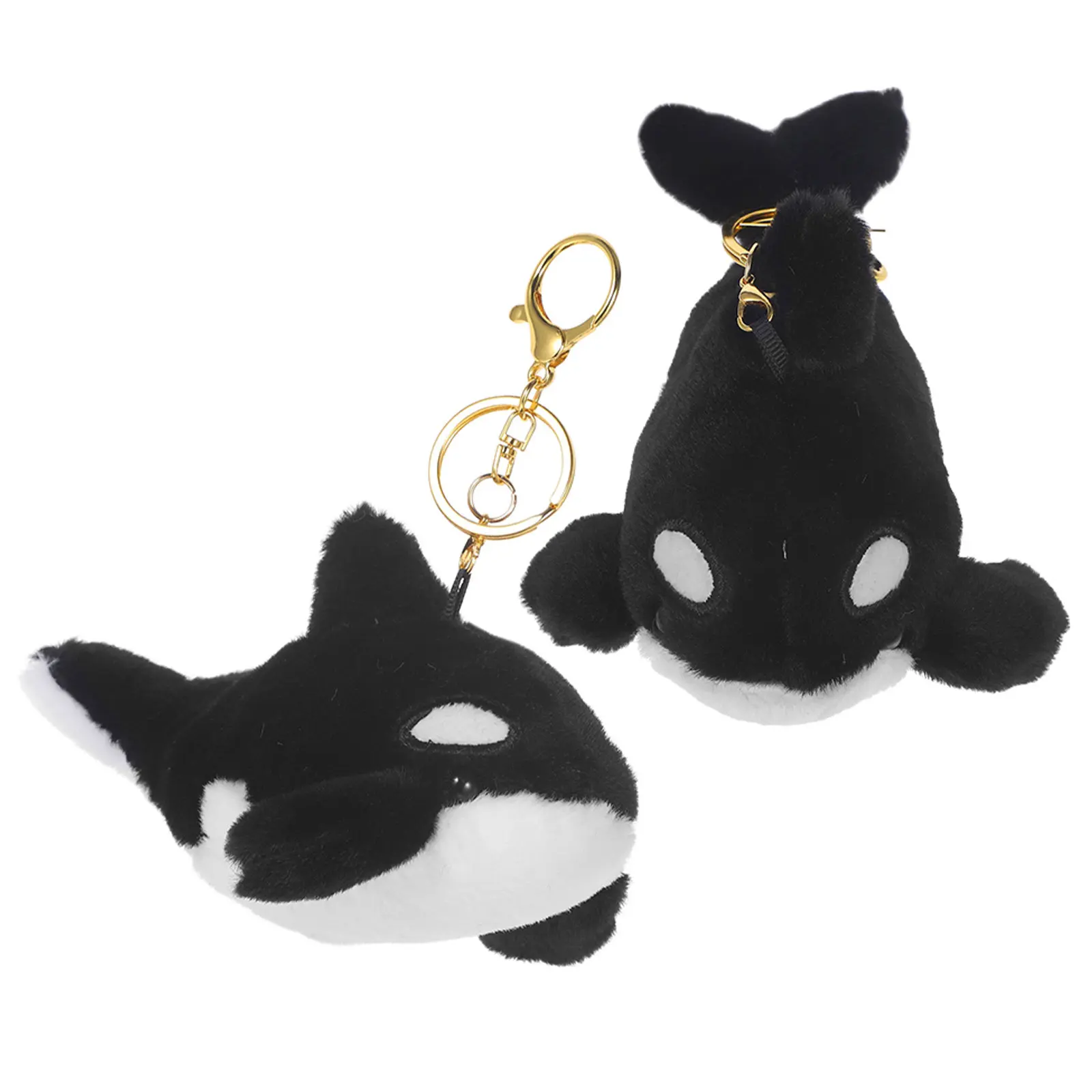 

2Pcs Keychain Soft Comfortable Whale Stuffed Animal Ocean Animal Hanging Bag Pendant Cartoon Cute Backpack Charm