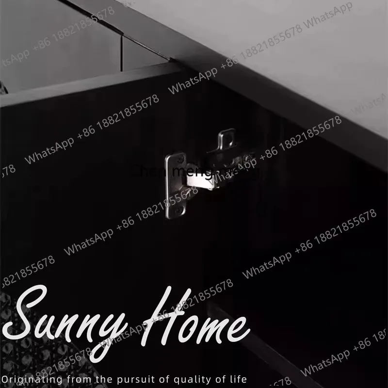 

F150 French simple retro solid wood porch rattan cabinet drawer storage living room dining side storage cabinet