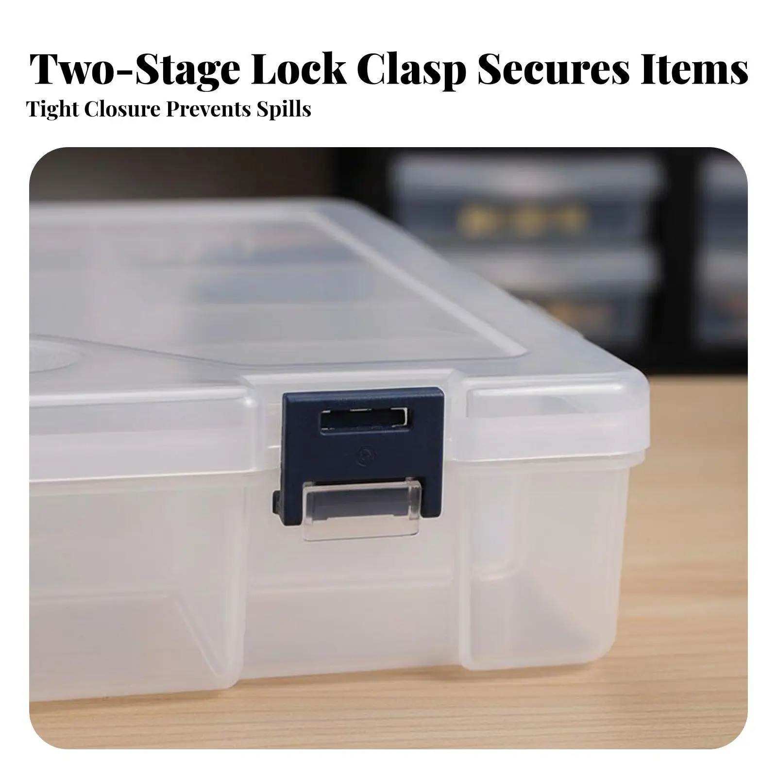 Storage Box Customizable Dividers Clear Lid Secure for Workshop