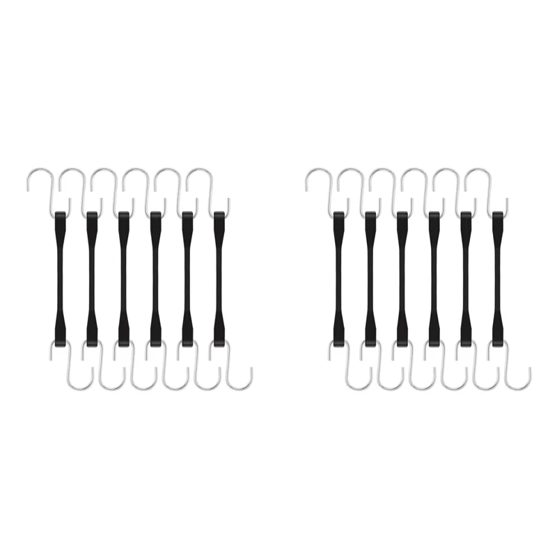 

ABUH-12X Rubber Cords With Hooks 6 Inch,Rubber Bungee Cords Heavy Duty Outdoor Rubber Tie Down Straps With S Hooks