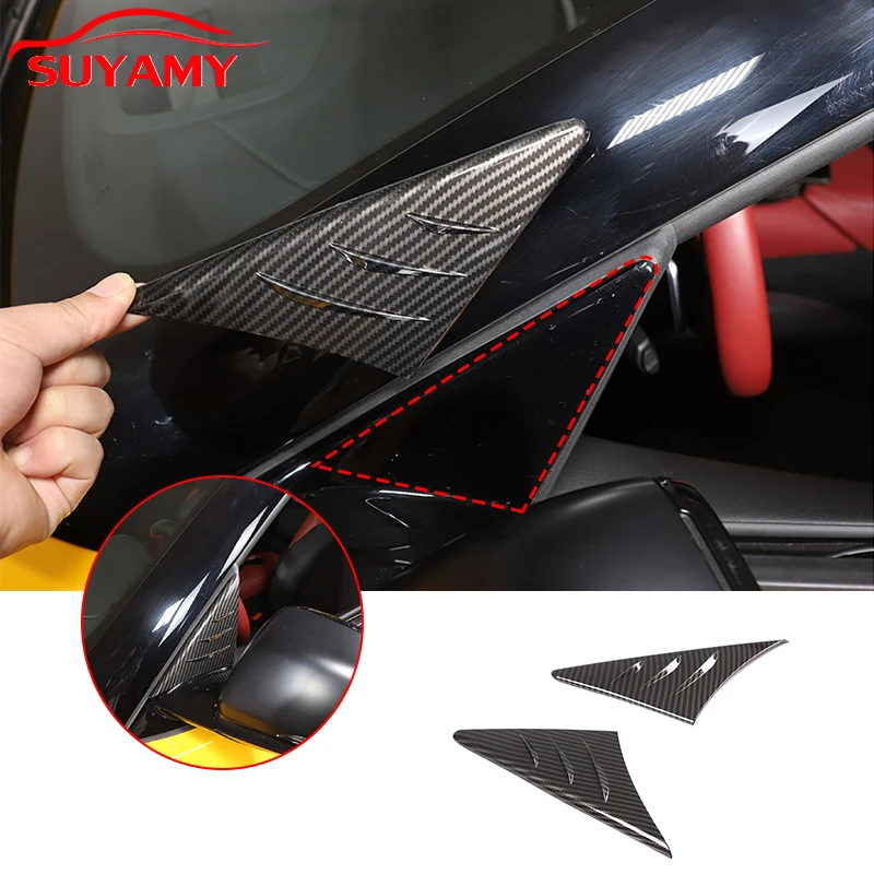 ABS Rearview Mirror Side Triangle Spoiler Wind Deflector Trim Cover For Toyota Supra GR A90 A91 2019-2022 Car Accessories