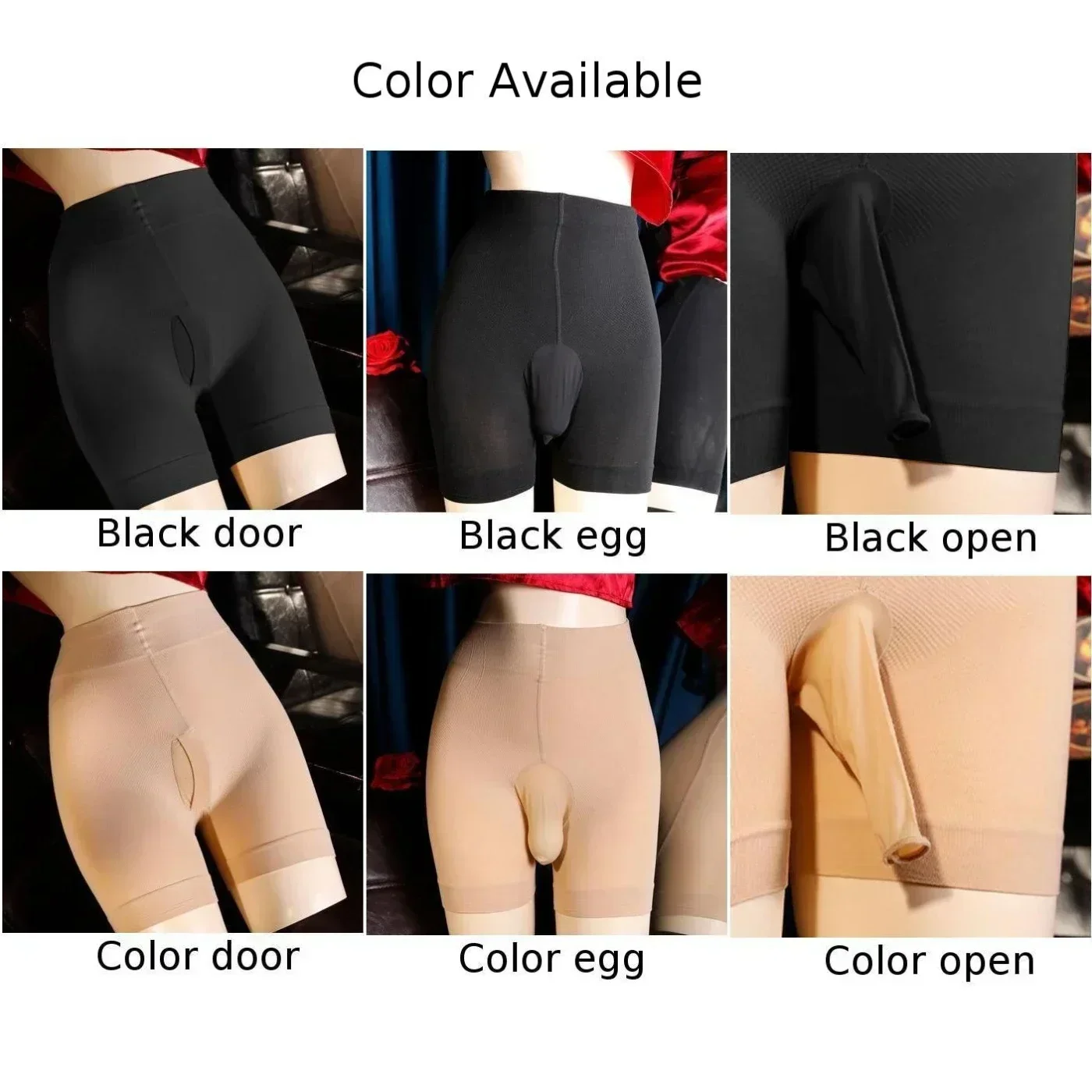 Mens Comfy High Elastic Ultra Thin Sheer Underwear Stockings Glossy Tights Boys Skinny Underpants Elephant Nose Panties