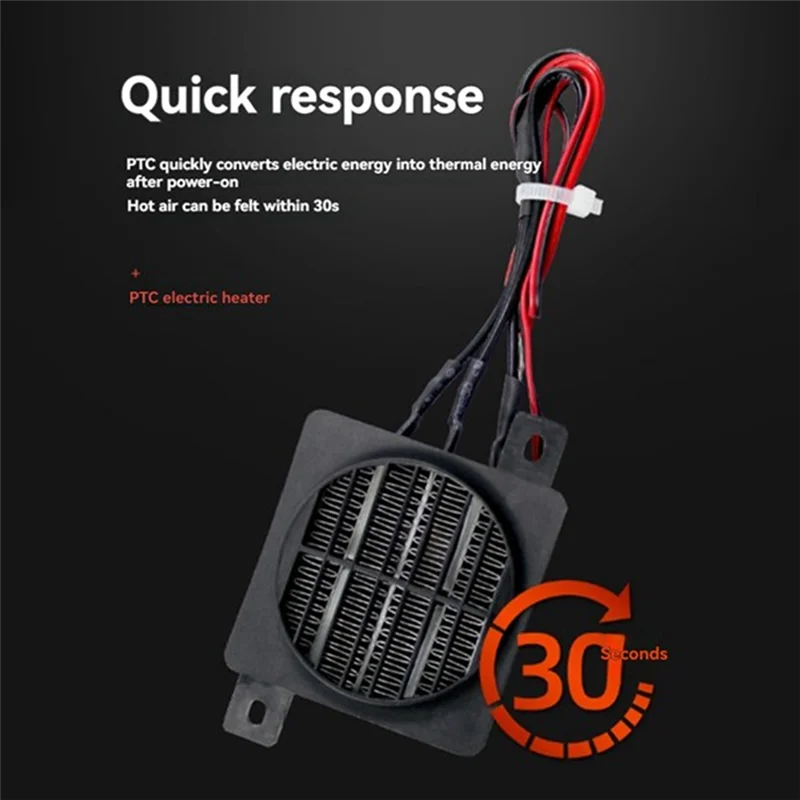 Calentador PTC de 24V con aislamiento AB15, tipo eléctrico de temperatura constante con ventilador, calentador de aislamiento de 80W