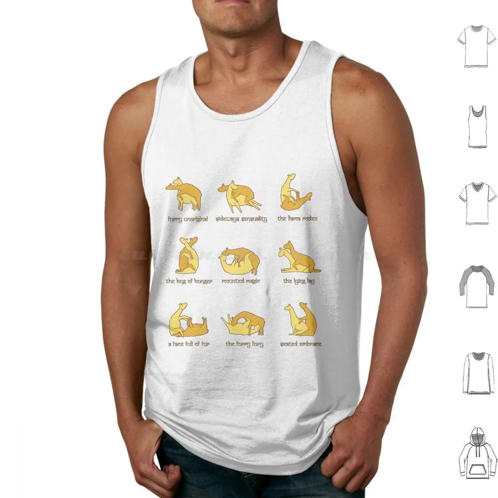 The Llama Sutra Tank Tops Vest Sleeveless Yellow Llama Sutra Karma Sutra
