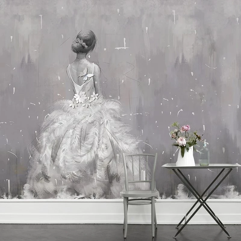 custom 3d Vintage Wallpaper Wedding Veil Clothing Store Photo Modern Abstract Art Background Wall Mural bedroom dining room 8d