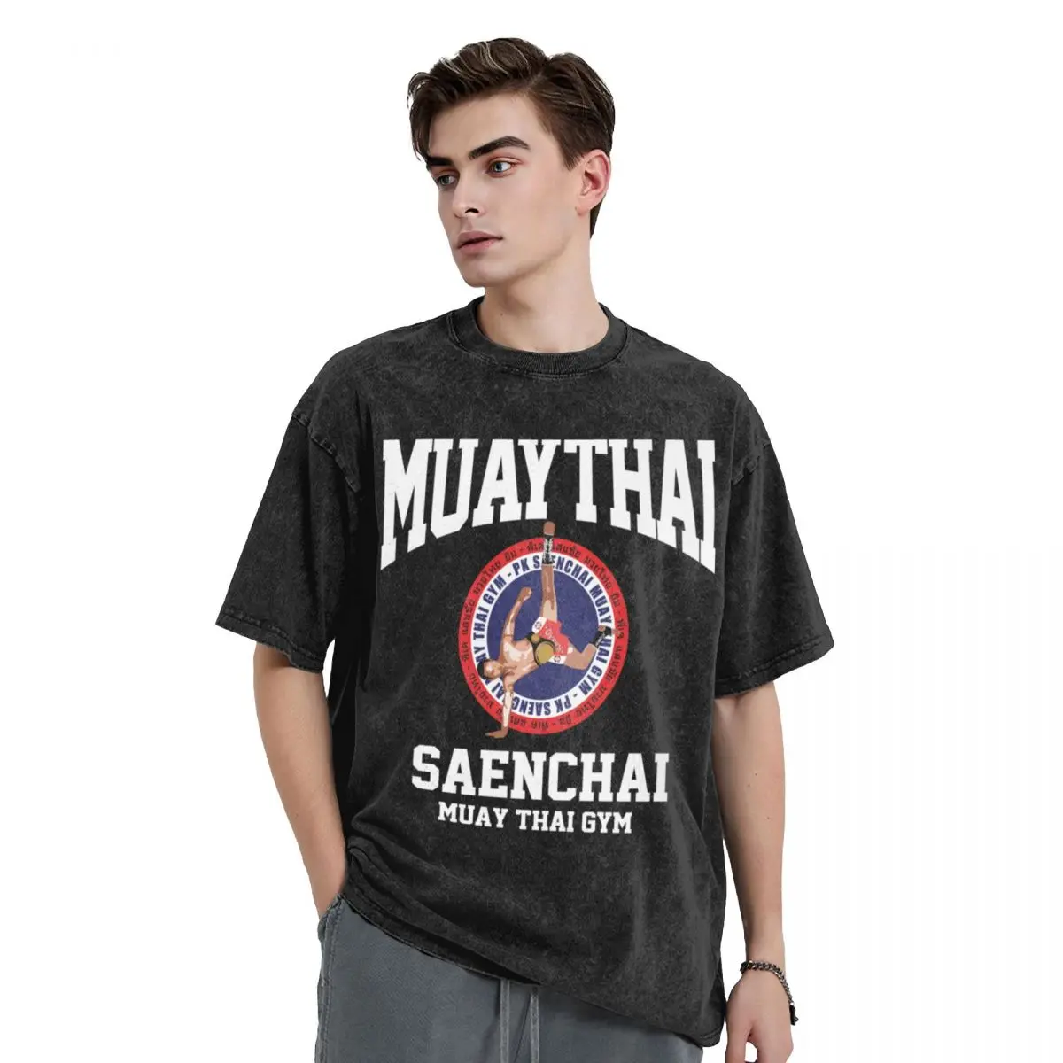 

CARTWHEEL KICK PK SAENCHAI MUAY THAI BOXING GYM LUMPINEE CHAMPION T-Shirt Aesthetic clothing vintage t shirts men workout shirt