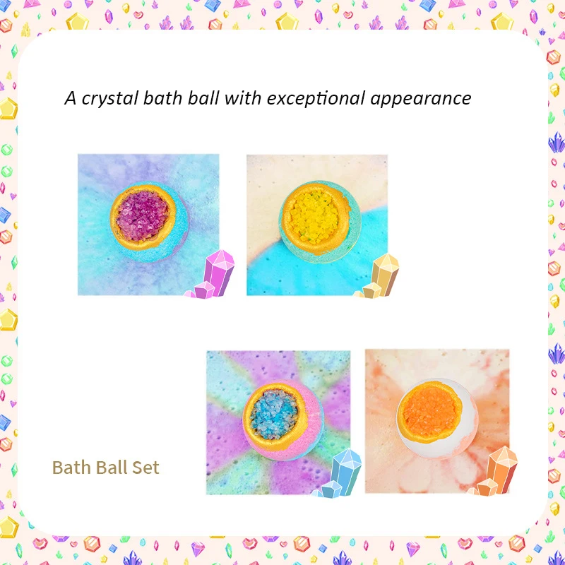 4Pcs/Set Bath Ball Bombs Bath Sea Salt Essential Oil Aromatherapy Type Deep Body Cleaner Natural Bubble Bathroom Supplies