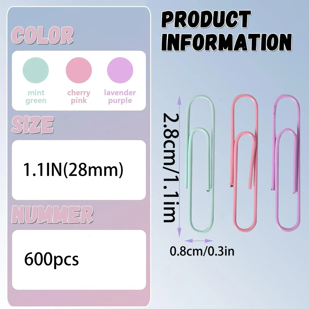600Pcs Paper Clips, 1.1