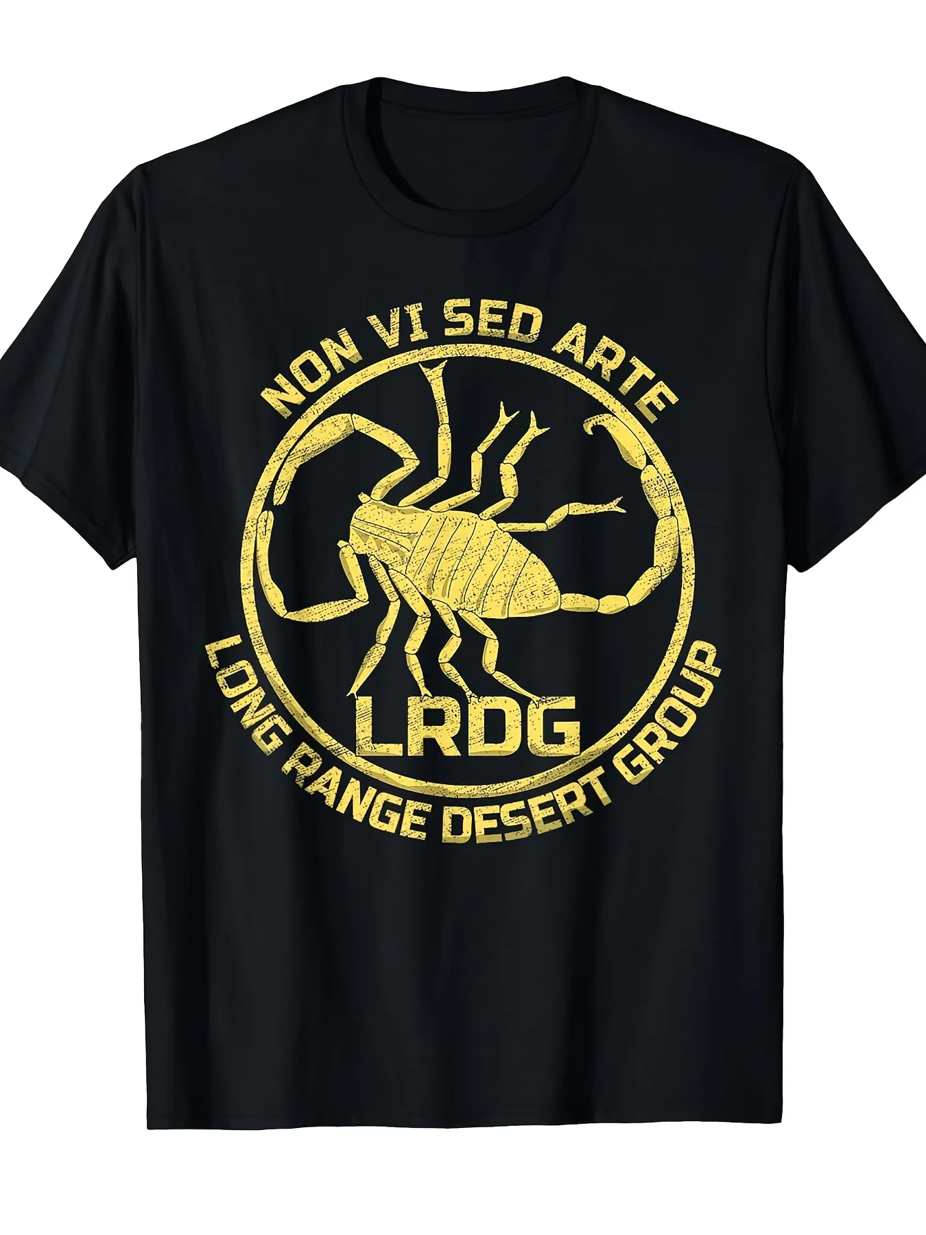 

British Special Force Range Desert Group Golden Scorpion Graphic T-Shirt 100% Cotton O-Neck Short Sleeve Casual Mens T-shirt