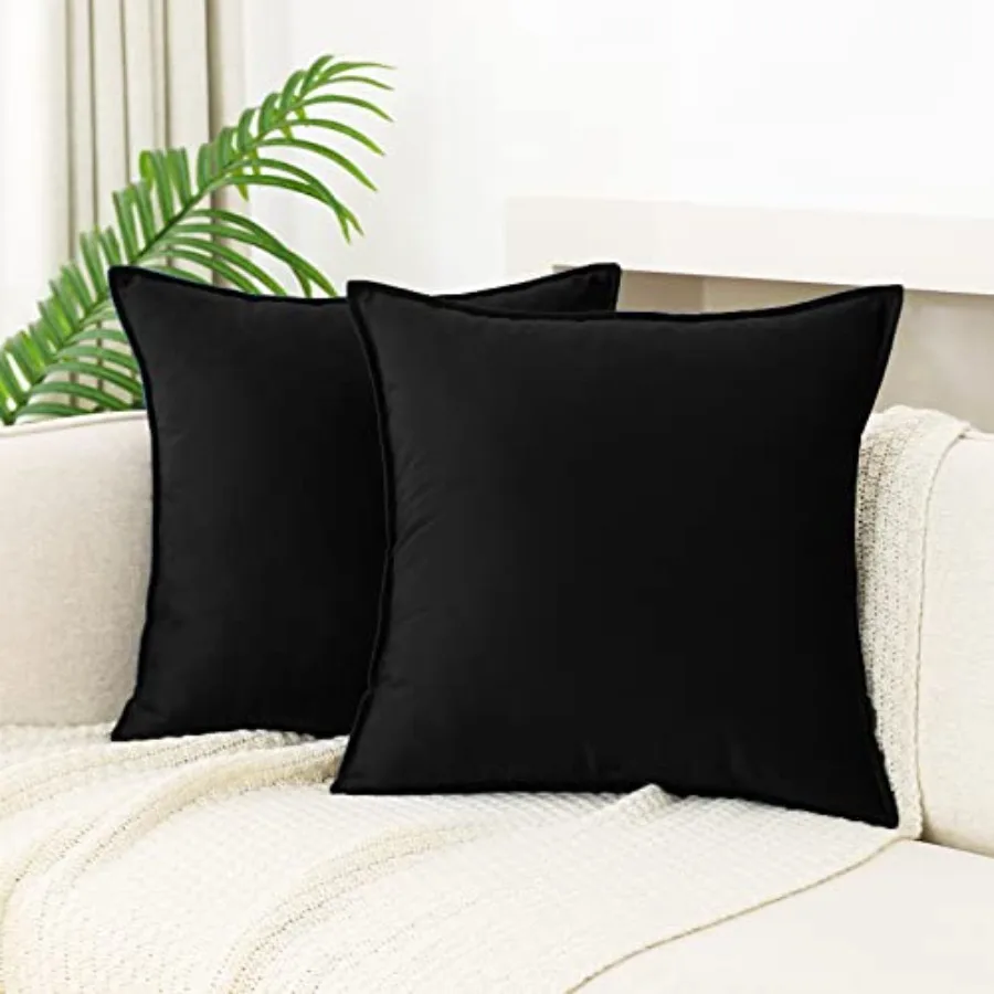 

Velvet Throw Pillow Covers Pack of 2 Decorative Soft for Couch Sofa Bedroom Livingroom Car 16×16 Inch