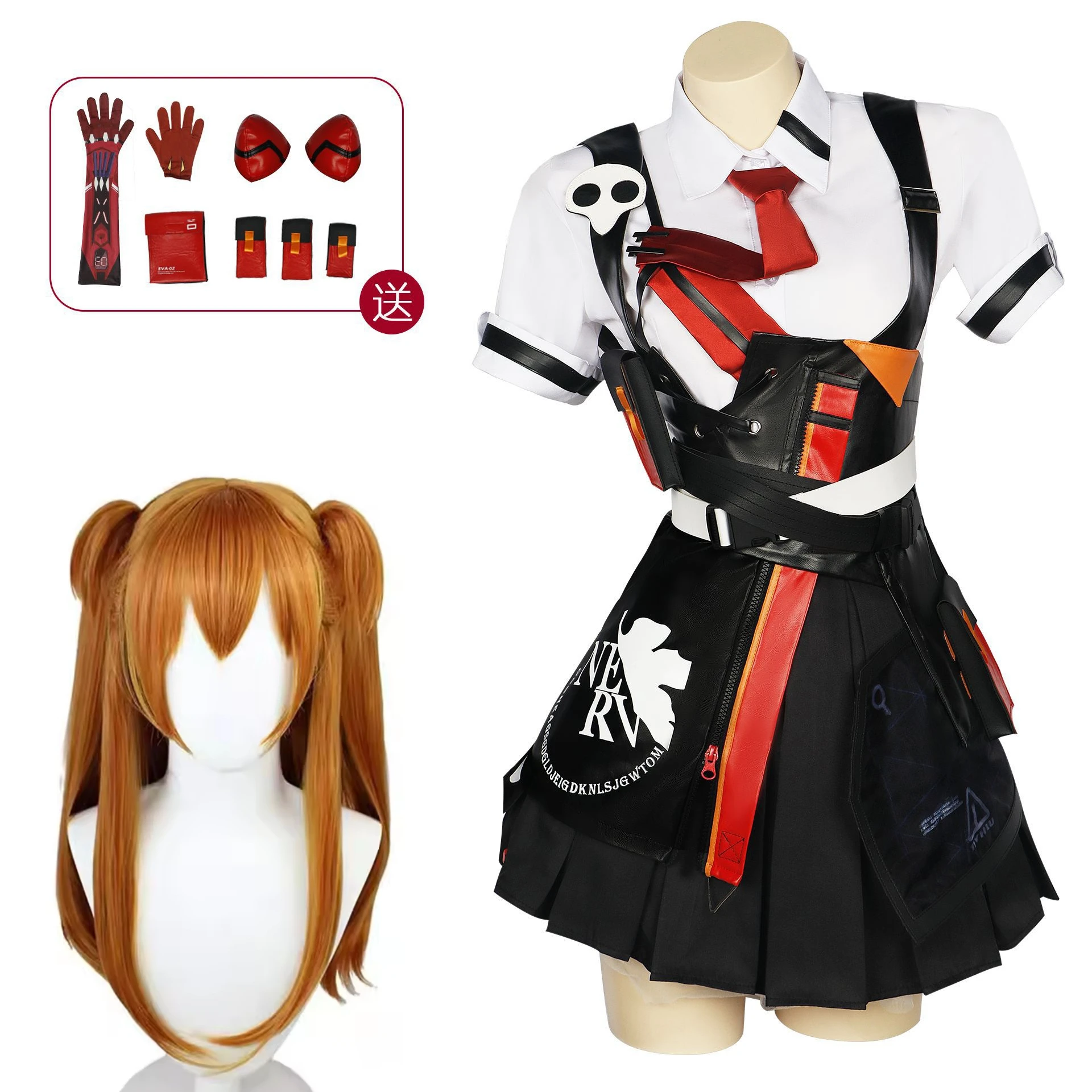 

Asuka Langley Soryu Cosplay Costume Game Neon Honkai Impact 3 rd Sōryū Shikinami Asuka Rangurē Genesis Full Set Eva Halloween