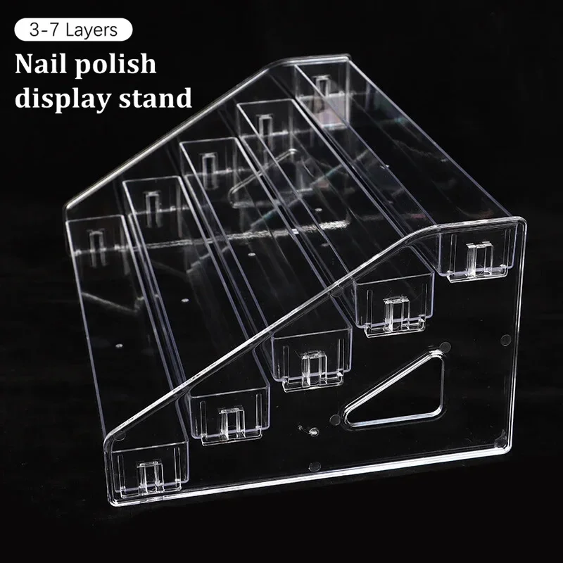 3-7 Tiers Clear Display Stand Nail Polish Cosmetic Showcase Eyeshadow Makeup Holder Lipstick Perfume Shelf Display Storage Rack