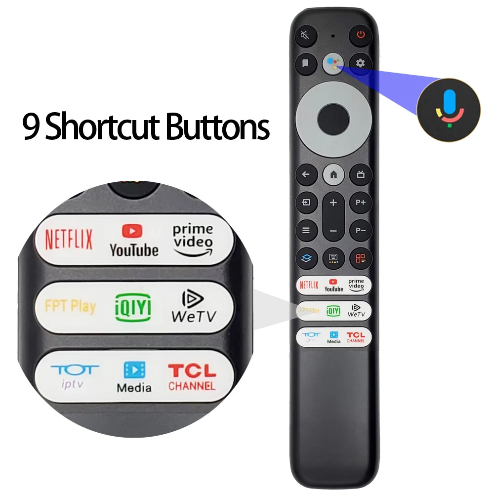 BT-TC01 RC902N FMR1  RC902V FMR RC902V FMR1.RC902V FMR6.RC902V FMR7 Voice Remote Control Fit for TCL Android TV Mini-LED QLED 4K