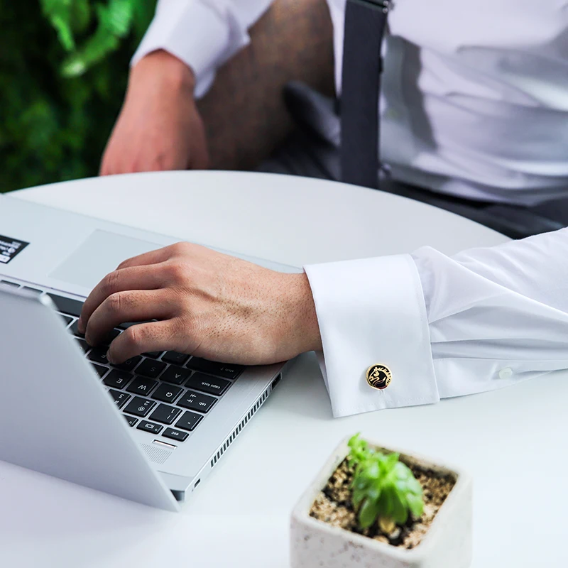 KFLK French shirt cufflinks for mens Brand Animal Cuff links Luxury Wedding Buttons Gold-color High Quality Horse guests