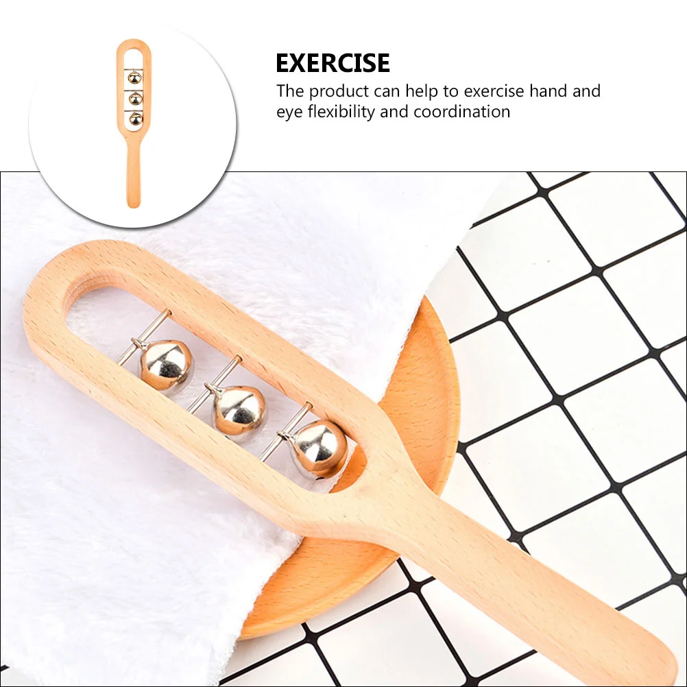 جرس جلجل يدوي خشبي للتعليم المبكر آلة موسيقية لتنسيق العين هدية تصميم إبداعي خفيف الوزن ومتين #4