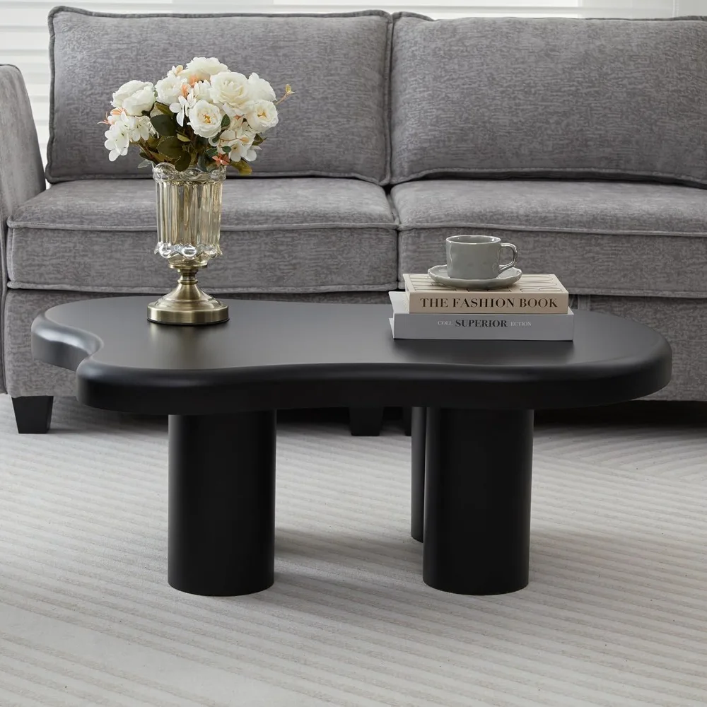 Cloud Coffee Table, Irregular Coffee/Tea Table with Large Tabletop, Accent Cocktail Table, Cloud Shape Coffee Table Living Room