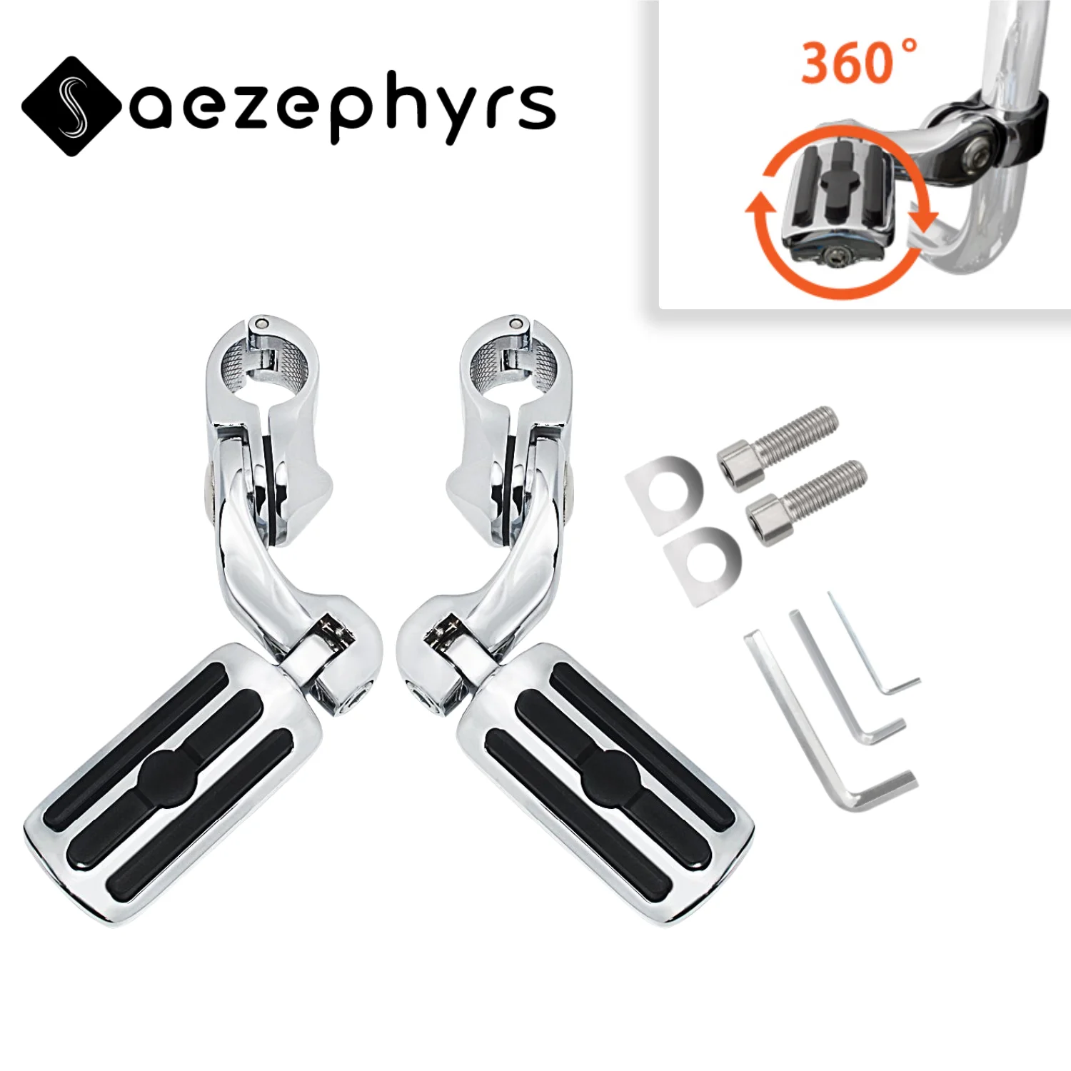 

1.25" 32mm Adjustable Short Footrest Universal For Harley Davidson Road King Street Glide Honda Kawasaki Yamaha Highway Footpegs