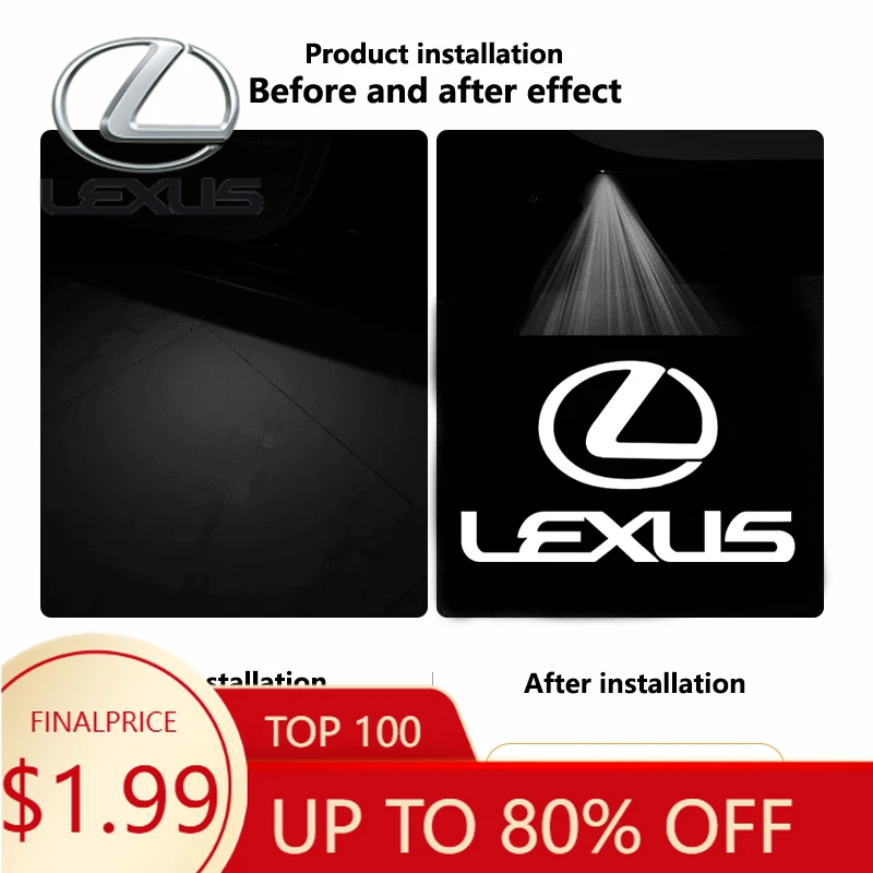 

Interior Mouldings For Lexus LS LC RZ IS350 CT200h GX460 LX570 RX500h NX300 LM ES300 2Pcs Wireless LED Car Door Welcome Logo Pro